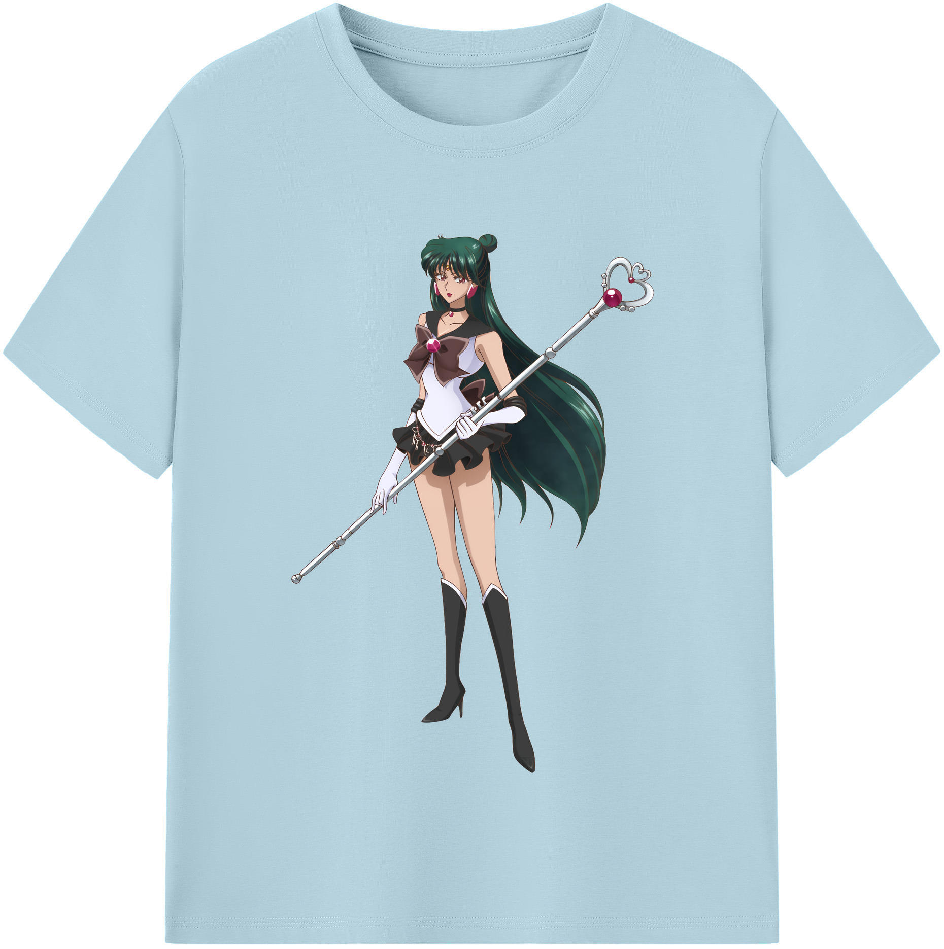 （画像用） 美少女戦士セーラームーン 冥王せつな Sailor Moon Meiou Setsuna 綿100％半袖Tシャツ（フロントプリント）